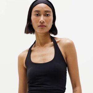 Athleta Black Halter Crop Top